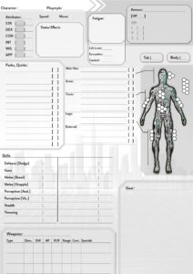 Cyberpunk GURPS character sheet