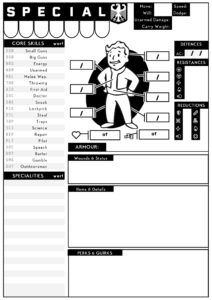 Fallout character sheet